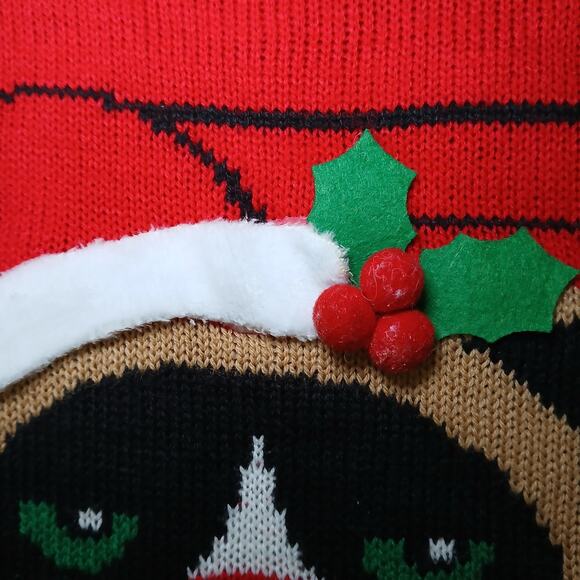 No Boundaries Ugly Christmas Sweater Women’s M (8-10) Grumpy Cat Mugshot - Picture 4 of 11